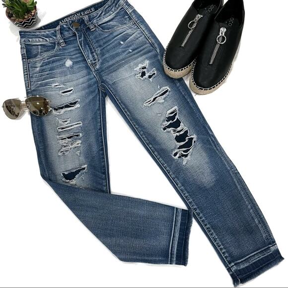 AE Outfitters Super Strech Hi-Rise Jegging Crop Size 2 - Picture 1 of 10